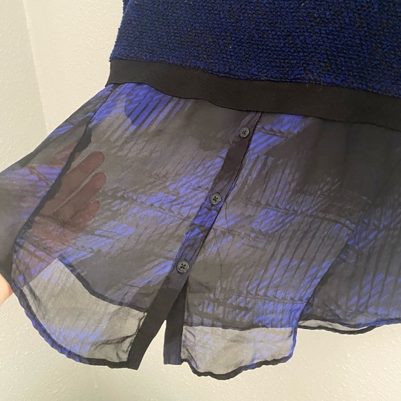 Elie Tahari x DesignNation Boucle/Chiffon Sweater - Picture 5 of 7